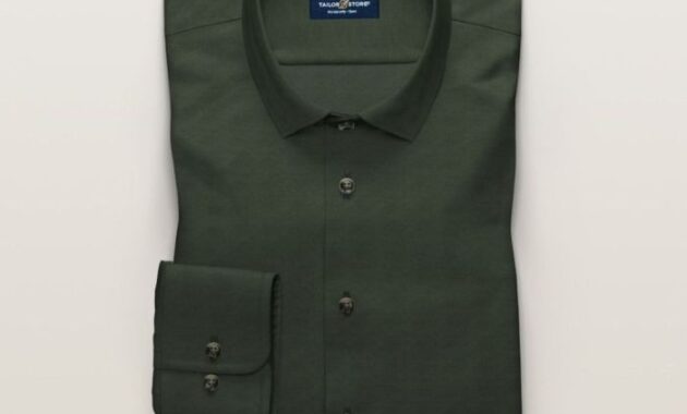 Dark green men's dress shirt