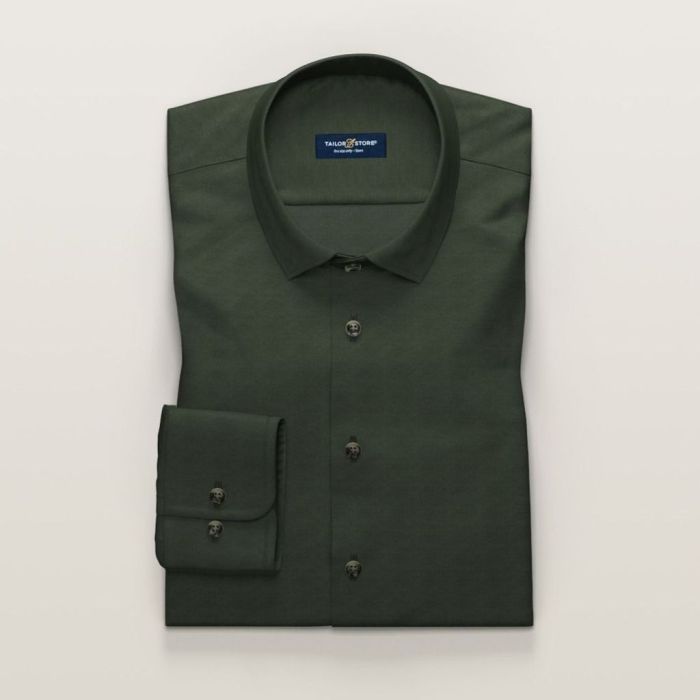 Dark green men's dress shirt