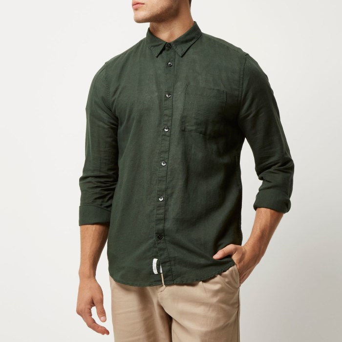 Dark green men's dress shirt