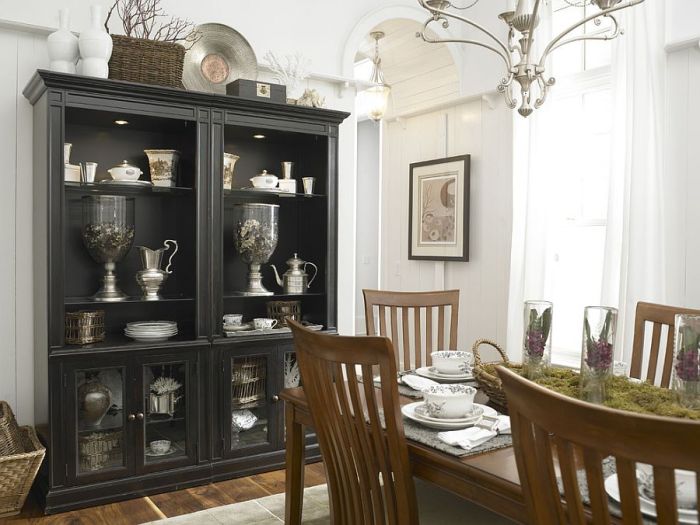 How do decorate around dining room china cabinet