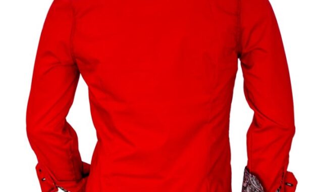 Bright red dress shirt mens