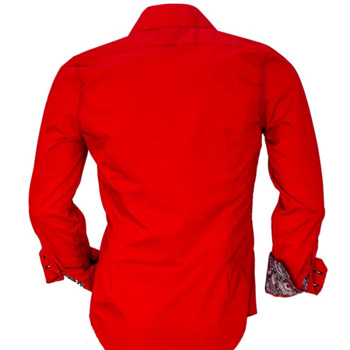 Bright red dress shirt mens