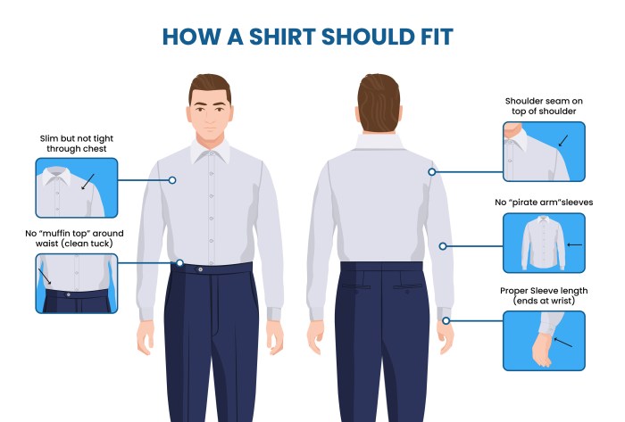 Mens fitted dress shirt size chart