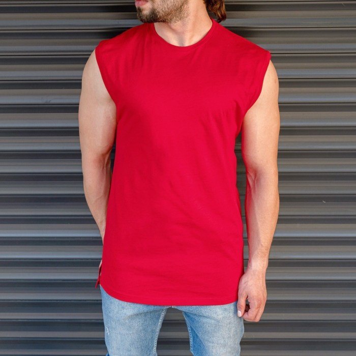 Mens red dress shirt