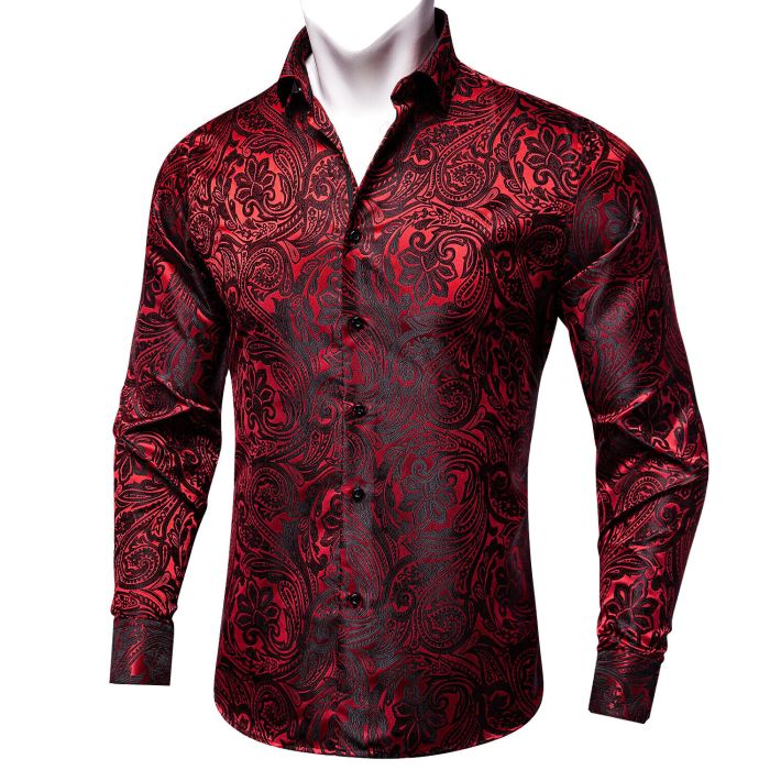 Mens red dress shirt