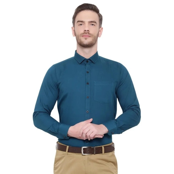 Teal men's dress shirt